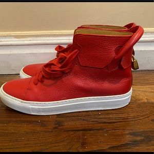Buscemi Lock High Top red sneaker